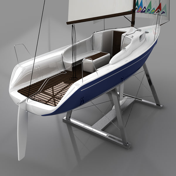yacht columbia 3d model - Yacht Columbia Sail... by Leeift